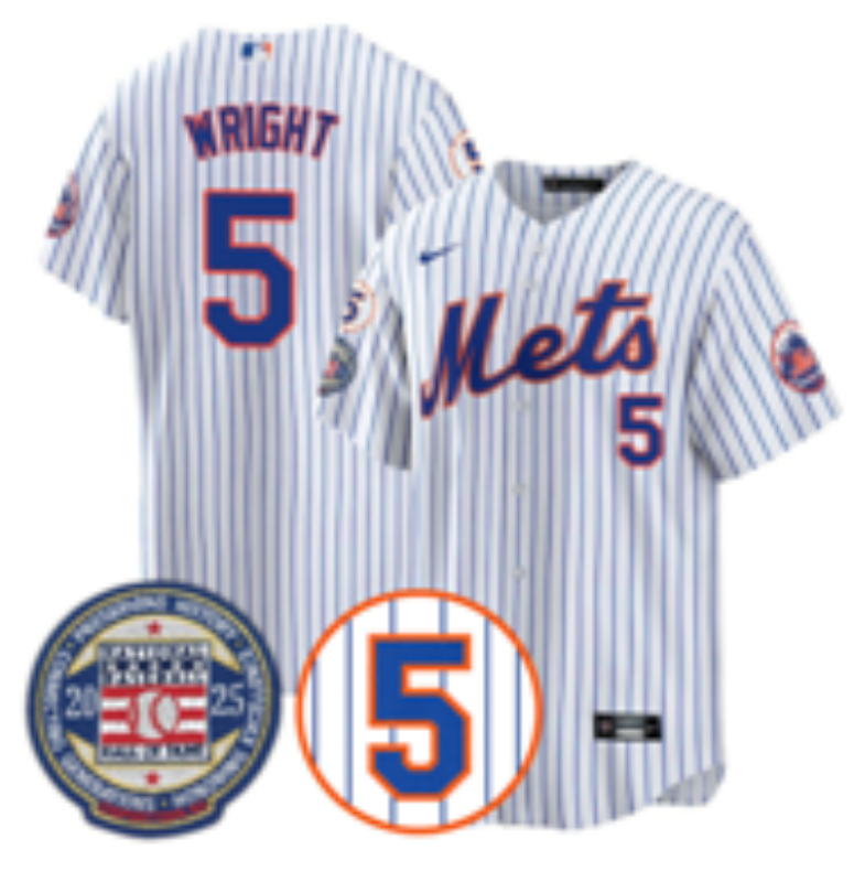 Men 2025 New York Mets #5 Wright white MLB Nike jersey style 7->new york mets->MLB Jersey